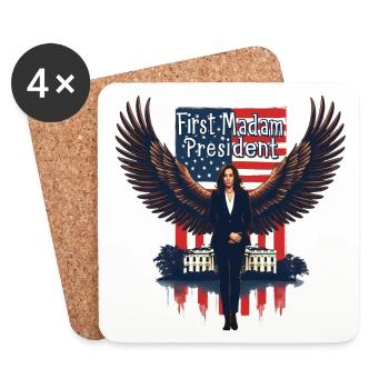 FIRST MADAM PRESIDENT, KAMALA HARRIS - Coasters (set of 4) - white - Front