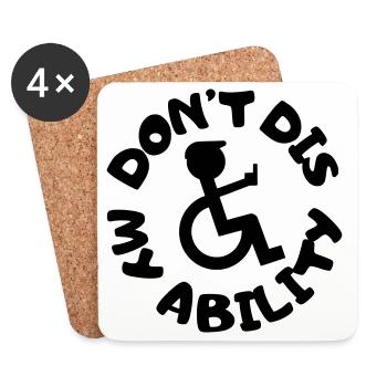 Don't deny my disability # - Coasters (set of 4) - white - Front