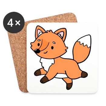 Fox Foxes - Coasters (set of 4) - white - Front