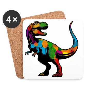 Dinosaurier - Untersetzer (4er-Set) - Weiß - Vorne