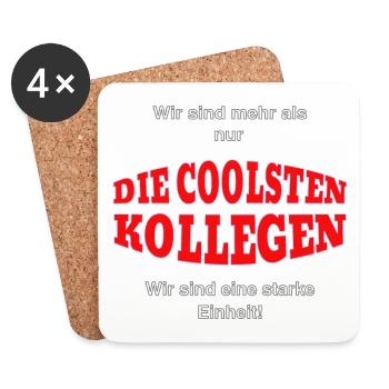 Gemeinsam Stark – starke Einheit - Untersetzer (4er-Set) - Weiß - Vorne