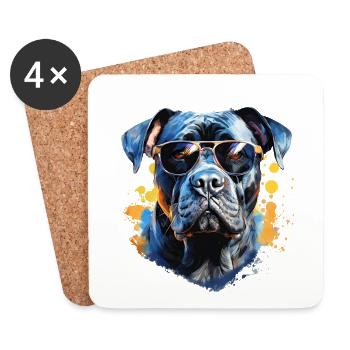 Cane Corso with sunglasses - Coasters (set of 4) - white - Front