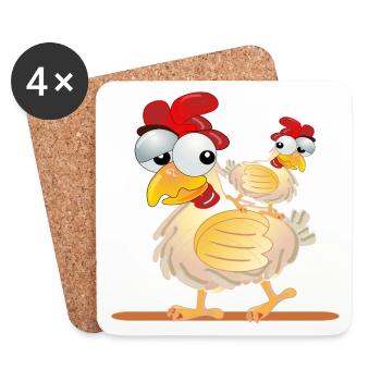 CHICKENS COSTUMES COUPLES - Coasters (set of 4) - white - Front