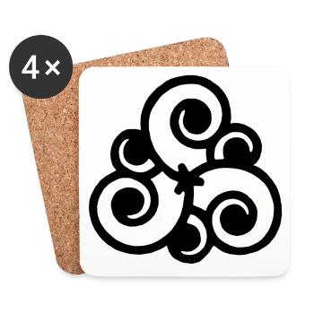 Black flower and nature - Coasters (set of 4) - white - Front