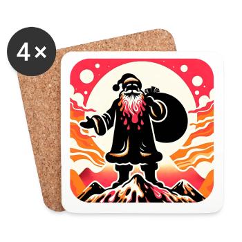 Santa Claus in the mountains - Coasters (set of 4) - white - Front