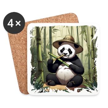 Panda eating! - Coasters (set of 4) - white - Front