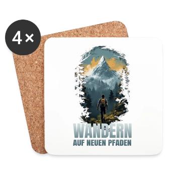 Wandern auf neuen Pfaden - Untersetzer (4er-Set) - Weiß - Vorne