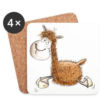 Funny llama for llama or alpaca friends - Coasters (set of 4) - white - Front