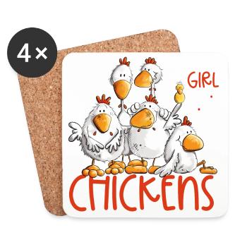 Just A Girl Who Loves Chickens Huhn Hühner Fan - Untersetzer (4er-Set) - Weiß - Vorne