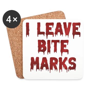 Bite Mark's Blood Traces - Coasters (set of 4) - white - Front