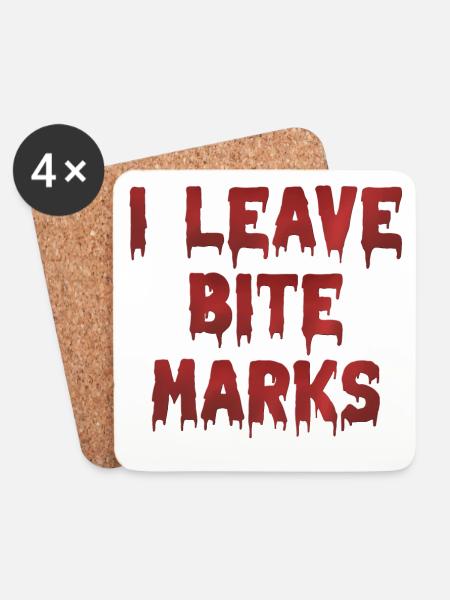 Bite Mark's Blood Traces - Coasters (set of 4) - white