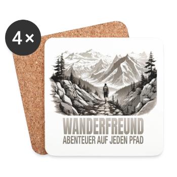 Abenteuer auf jeden Pfad - Untersetzer (4er-Set) - Weiß - Vorne
