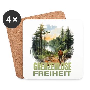Grenzenlos wandern - Untersetzer (4er-Set) - Weiß - Vorne