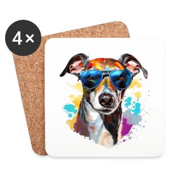 Wind chime with sunglasses - Coasters (set of 4) - white - Front