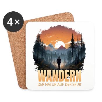 Wandern - Der Natur auf der Spur - Untersetzer (4er-Set) - Weiß - Vorne