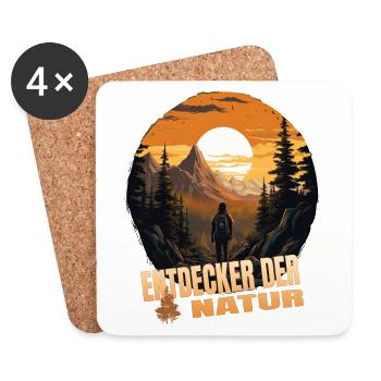 Entdeckder der Natur - Untersetzer (4er-Set) - Weiß - Vorne
