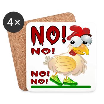 ANSWER NO - CHICKEN COOP - Coasters (set of 4) - white - Front