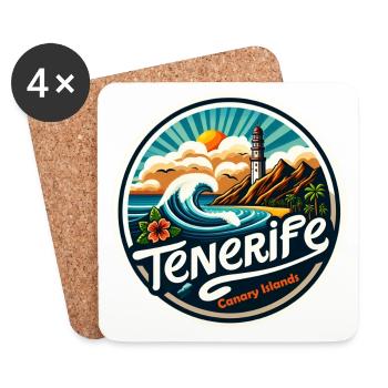 Teneriffa - Kanarische Inseln - Untersetzer (4er-Set) - Weiß - Vorne