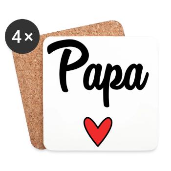 DAD. FATHER'S DAY. HAPPY FATHER'S DAY. HAPPY BIRTHDAY. - Coasters (set of 4) - white - Front