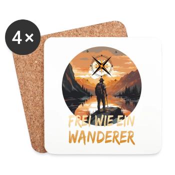Frei wie ein Wanderer - Untersetzer (4er-Set) - Weiß - Vorne