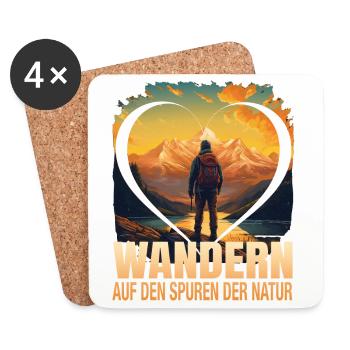 Wandern auf den Spuren der Natur - Untersetzer (4er-Set) - Weiß - Vorne