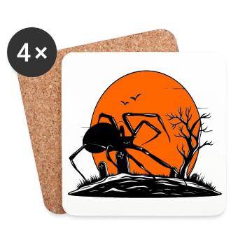 Spinne - Untersetzer (4er-Set) - Weiß - Vorne