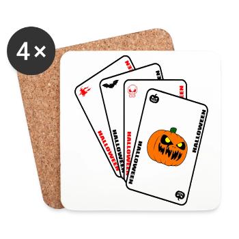 Cartes halloween - Dessous de verre (lot de 4) - blanc - Devant