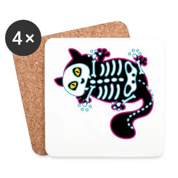 Funny Cat – Halloween Humor - Coasters (set of 4) - white - Front