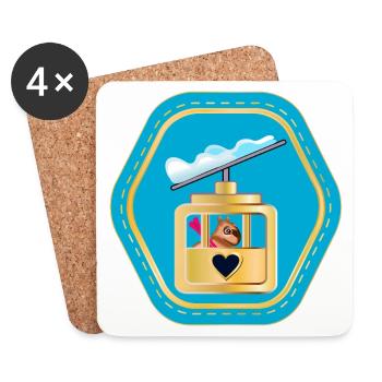 CAPYBARAS SKIING GONDOLA CABIN - Coasters (set of 4) - white - Front