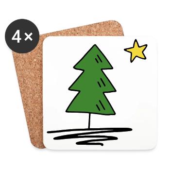 Weihnachten - Untersetzer (4er-Set) - Weiß - Vorne