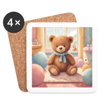 Teddy Bear Poster, Baby, Child, Infant - Coasters (set of 4) - white - Front