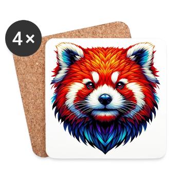 Kleiner Panda - Untersetzer (4er-Set) - Weiß - Vorne