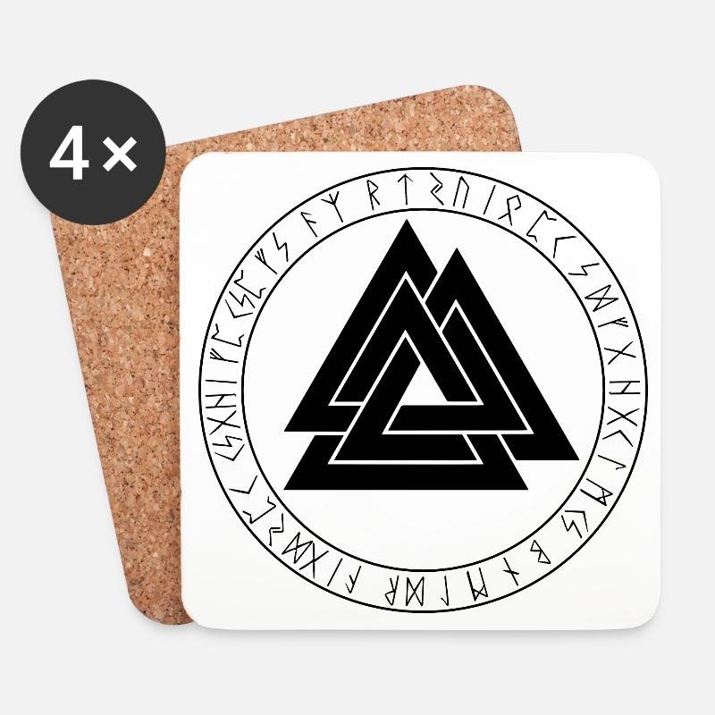 Valknut Viking Symbol - Coasters (set of 4) - white