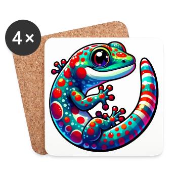 Gecko - Coasters (set of 4) - white - Front