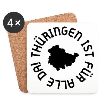 La Thuringe est là pour TOUT LE MONDE - Dessous de verre (lot de 4) - blanc - Devant