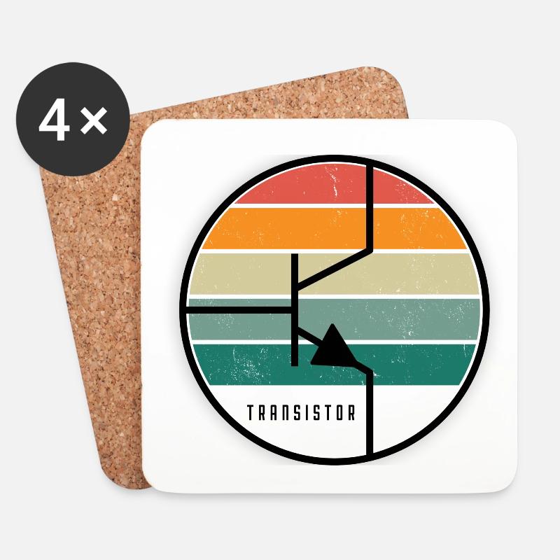 Transistor - Untersetzer (4er-Set) - Weiß
