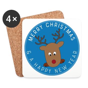 Cadeaux amusants pour Noël - Dessous de verre (lot de 4) - blanc - Devant