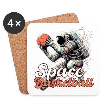 Cadeau d’astronaute de basket-ball de l’espace - Dessous de verre (lot de 4) - blanc - Devant