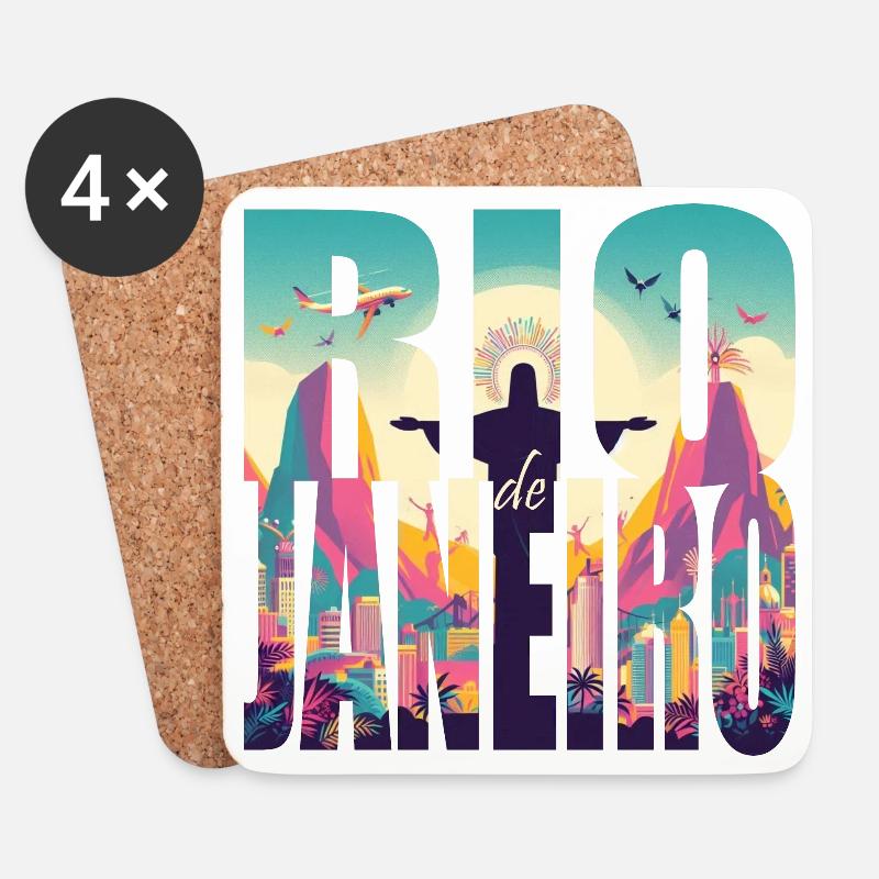 KARNEVAL IN RIO - Untersetzer (4er-Set) - Weiß