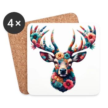 Deer - Coasters (set of 4) - white - Front