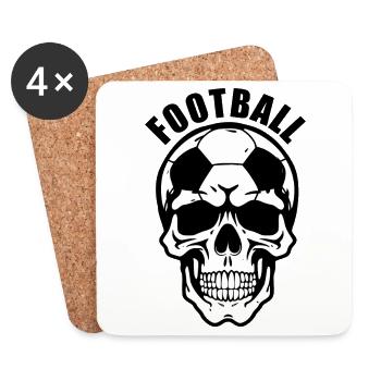 Football - Dessous de verre (lot de 4) - blanc - Devant