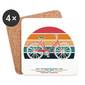 Roulez comme si vous donniez une roue - Dessous de verre (lot de 4) - blanc - Devant