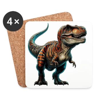 Dinosaurier - Untersetzer (4er-Set) - Weiß - Vorne