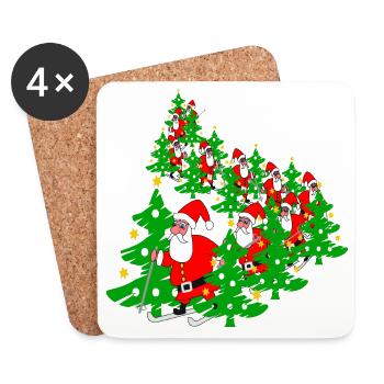 Christmas in the fir forest - Coasters (set of 4) - white - Front