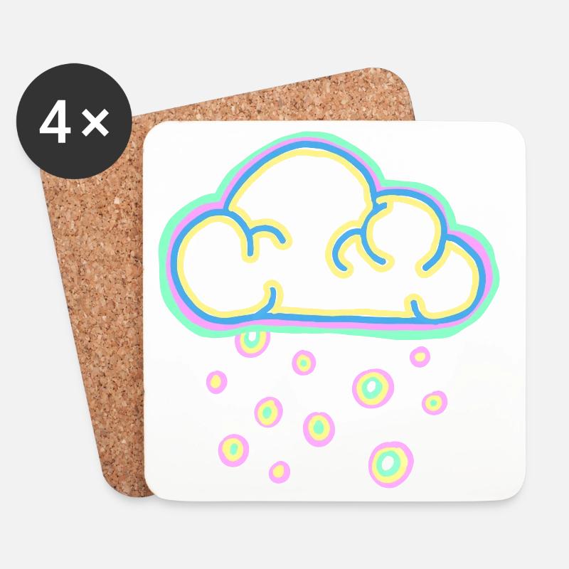 Pastellwolke und Schnee - Untersetzer (4er-Set) - Weiß