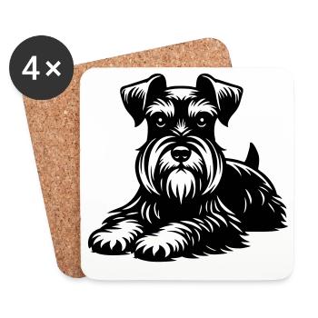 Miniature Schnauzer - Coasters (set of 4) - white - Front