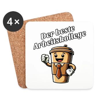 Bester Arbeitskollege - Untersetzer (4er-Set) - Weiß - Vorne