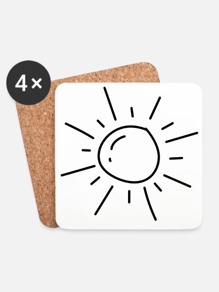 UNE Sun - Coasters (set of 4) - white