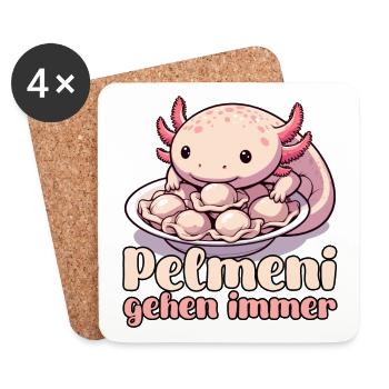 Axolotl Pelmeni gehen immer Geschenk - Untersetzer (4er-Set) - Weiß - Vorne