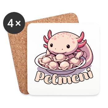 Axolotl Pelmeni süß Geschenk - Untersetzer (4er-Set) - Weiß - Vorne
